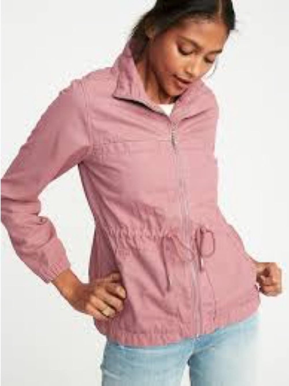 Old Navy Rose Pink Drawstring Waist Utility Jacket